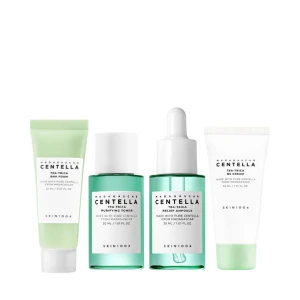 SKIN1004 - Madagascar Centella Tea-Trica Travel Kit - Cestovná sada kozmetiky pre aknóznu pleť - Čistiaca pena 20ml + Upokojujúce tonikum 30ml + Séru