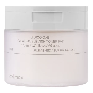 Celimax - Ji.Woo.Gae Cica BHA Blemish Toner Pad - Exfoliačné tampóny na tvár - 60 ks / 170 ml