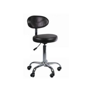 Taboret kosmetyczny z oparciem BD-9934 Czarny