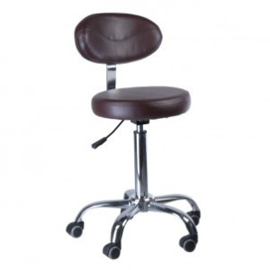 Taboret kosmetyczny z oparciem BD-9934 Brązowy