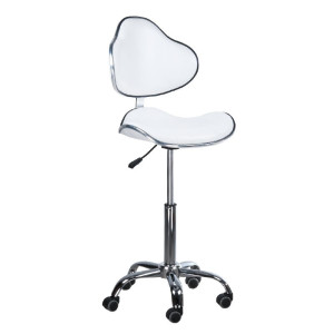 Taboret kosmetyczny z oparciem BD-9933 biały
