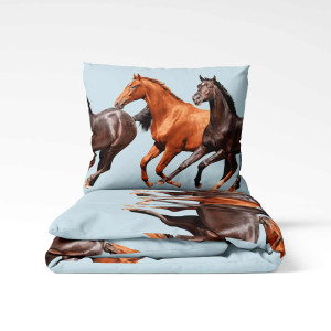 Komplet pościeli Dwuosobowej HORSE 160x200 + 2 70x80