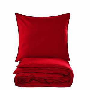 Komplet Pościeli Dwuosobowej Basic Czerwona 160x200 z 2 Poszewkami70x80
