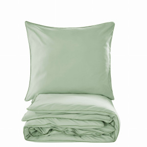 KOMPLET POŚCIELI BASIC PISTACJA 160x200 Z LAMÓWKĄ ZIELEŃ