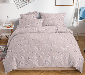 Pościel flanelowa 220x200 bawełna kwiaty 2