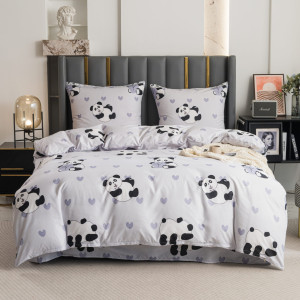 Komplet Pościeli Dwuosobowej Panda 220x200 z 2 Poszewkami 70x80