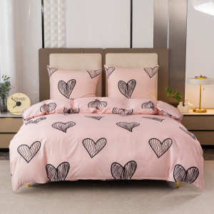 Komplet Pościeli Dwuosobowej Serca 2 160x200 z 2 Poszewkami 70x80