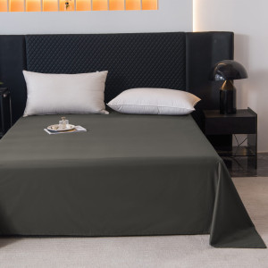 PRZEŚCIERADŁO BAWEŁNIANE BEZ GUMKI 140x250 CIEMNO SZARE 100% Bawełna
