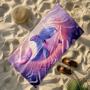 Ręcznik Plażowy 100x180 cm – Mikrofibra – Wieloryb