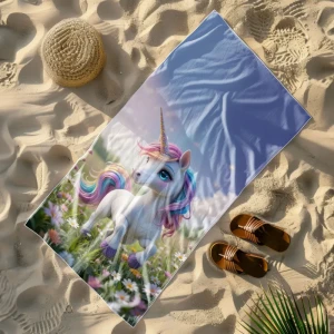 Ręcznik Plażowy 100x180 cm – Mikrofibra – Jednorożec