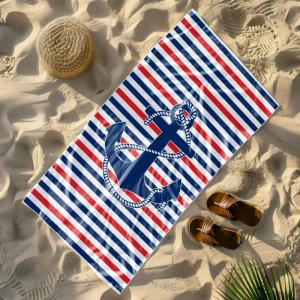 Ręcznik Plażowy 100x180 cm – Mikrofibra – Kotwica