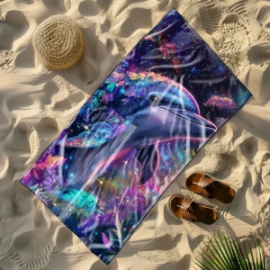 Ręcznik Plażowy 100x180 cm – Mikrofibra – Delfin