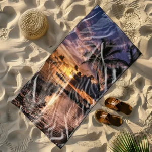 Ręcznik Plażowy 100x180 cm – Mikrofibra – Rajska Wyspa