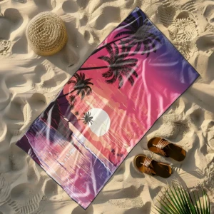 Ręcznik Plażowy 100x180 cm – Mikrofibra – Zachód Słońca
