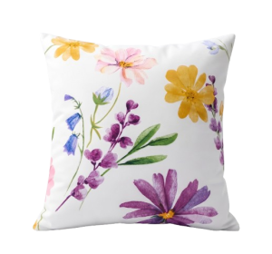 Poszewka 40x40 malowane kwiaty