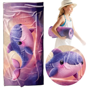 Ręcznik Plażowy 100x180 cm – Mikrofibra – Wieloryb