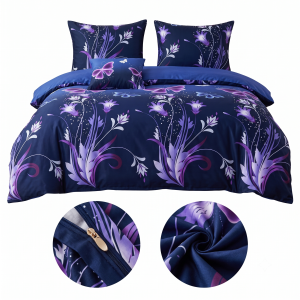 Komplet Pościeli Dwuosobowej Motyle 160x200 z 2 Poszewkami 70x80