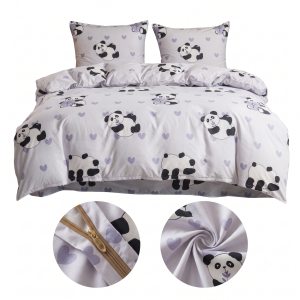 Komplet Pościeli Dwuosobowej Panda 160x200 z 2 Poszewkami 70x80