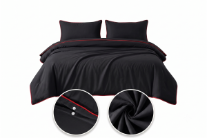 Pościel Dwuosobowej BASIC BLACK 140x200 + 1 POSZEWKA Czarna