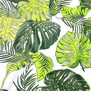 Tkanina bawełniana - monstera na białym