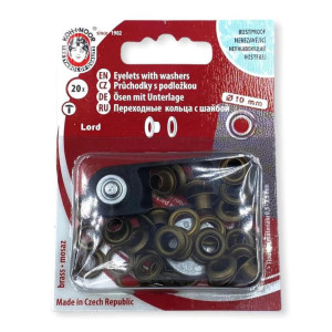 Oczka metalowe 5 - 10 mm mosiądz - oksyda 20 szt