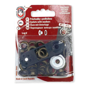 Oczka metalowe 7 - 13 mm mosiądz - oksyda 20 szt