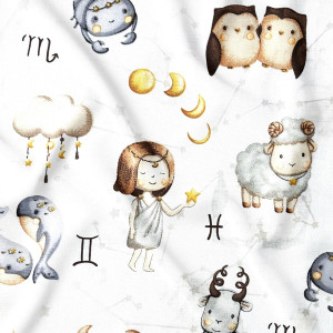 Tkanina bawełniana - zwierzęce znaki zodiaku