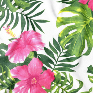 Tkanina bawełniana - monstera dżungla róża
