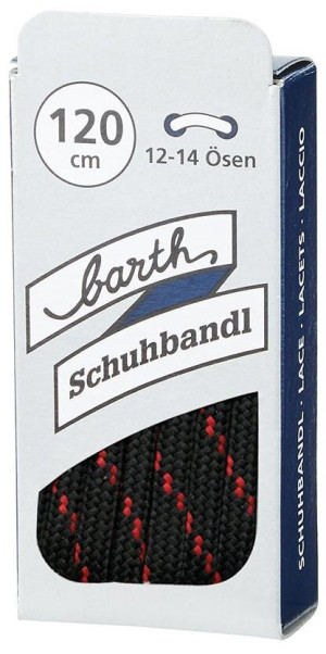 Schnürsenkel, 120 cm, rund, schwarz-rot Barth