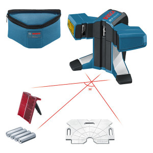 Bosch Fliesenlaser GTL 3 – 3-Linien, 0,2 mm/m, inkl. Zieltafel & Schutztasche, Batterien