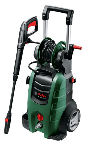 Bosch Hochdruckreiniger AdvancedAquatak 140 – 140 bar, 8m Schlauch, 3 Düsen, Metall-Teleskopstiel, Waschmitteldüse 550 ml
