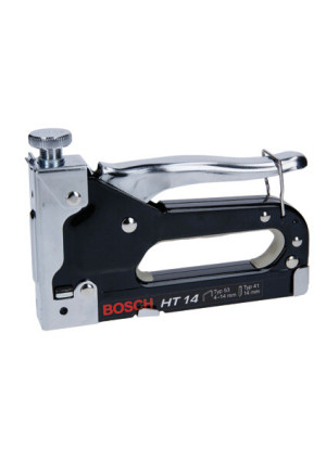 Bosch Handtacker HT 14, Stahl, gepolsterter Griff, Griffarretierung, für Klammern Typ 53 (4-8 mm)