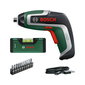 Bosch Akku-Schrauber IXO 7 Level Set, 20 % mehr Drehmoment, 2,0 Ah Akku, 360° LED, 10 Bits, Micro-USB