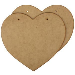 Ozdoby z płyty MDF decoupage 2xSerce 22x20 cm