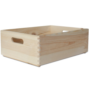 Skrzynia drewniana z uchwytami 40x30x14 cm