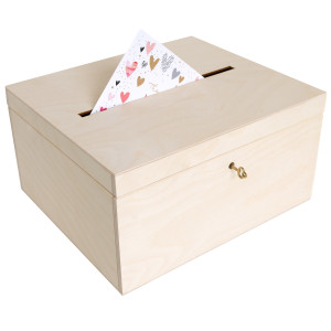 Pudełko na koperty ślubne z kluczem 29x25x15cm