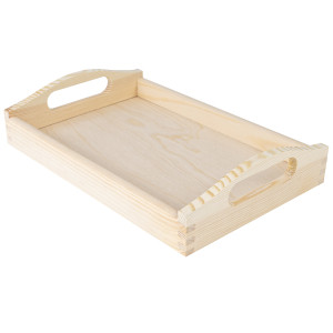 Taca drewniana z uchwytami 30x20 cm