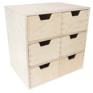 Mini komoda drewniana organizer na biurko 6 szuflad