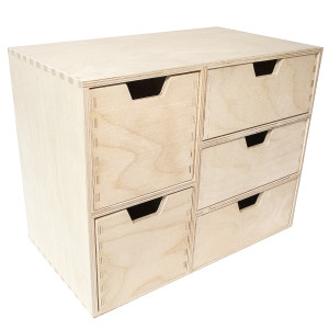 Mini komoda drewniana organizer na biurko 5 szuflad