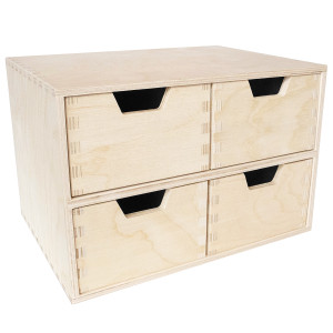 Mini komoda drewniana organizer na biurko 4 szuflady