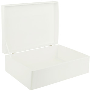 Pudełko drewniane z wiekiem 40x30x14 cm - białe