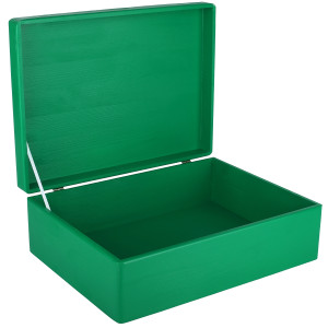 Pudełko drewniane z wiekiem 40x30x14 cm - zielone