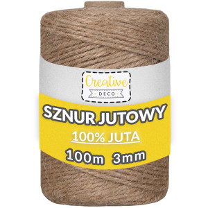 Sznurek jutowy ozdobny do pakowania 3mm 100m