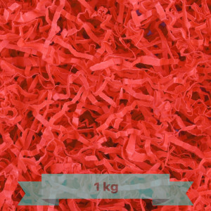 Wypełniacz do paczek, papier cięty, 1kg, czerwony