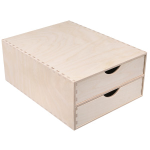 Mini komoda drewniana organizer na biurko 2 szuflady