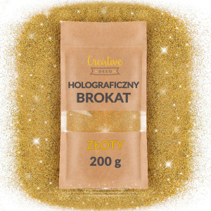 Brokat holograficzny złoty 200g