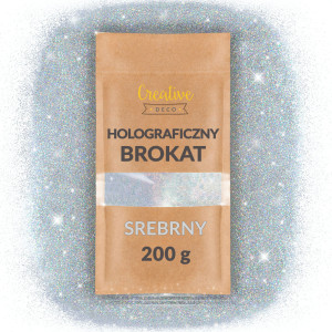 Brokat holograficzny srebrny 200g