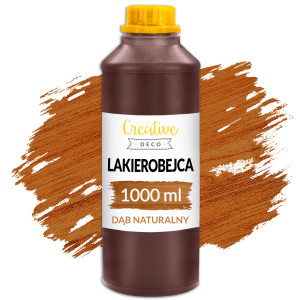 Lakier lakierobejca wodna do drewna, dąb, butelka 1L