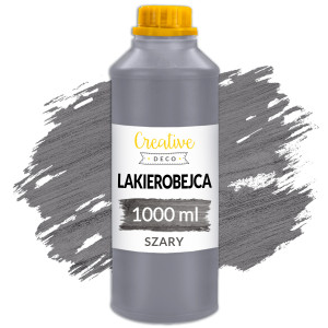 Lakier lakierobejca wodna do drewna, szara, butelka 1L