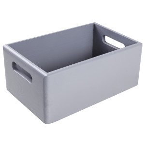 Skrzynia drewniana z uchwytami 30x20x13 cm - szara